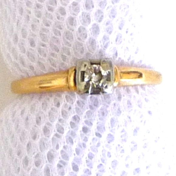 >price firm< 1920s Diamond Ring Art Deco 14K Gold Size 6.5 Engagement Ring - Picture 4 of 12